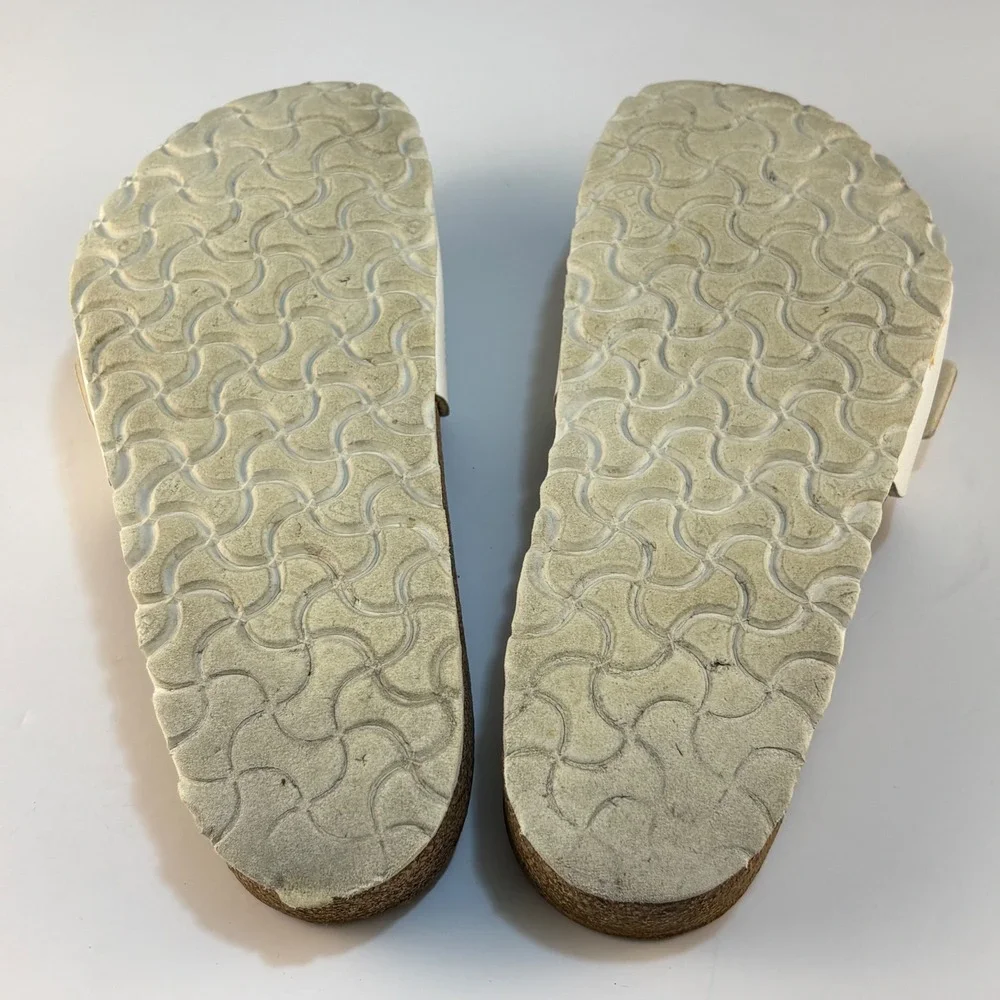 Birkenstock Madrid White Birko-Flor Slide Sandals EU 41 US Women 10-10.5 Regular